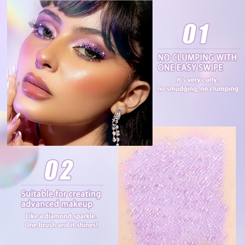 Funkelnder Metallischer Mascara Langanhaltend & Wischfest Glitzerndes Volumen & Lifting mit Metall-Bürstenkopf Make-up Geschenk für Party, Täglichen Gebrauch