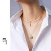 European & American Style Winter Christmas Sweater with White Seashell & Daisy Pendant Necklace for Women - Titanium Steel P802