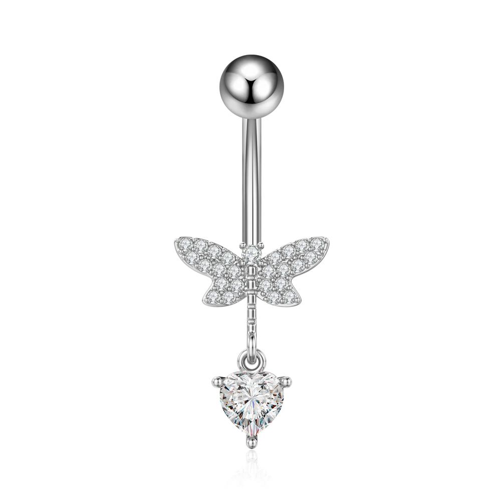 14G Heart Flower Shaped Navel Piercing Water Drop Belly Button Piercing Pendant Belly Piercing Women Jewelry