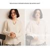 Women's Thickened Cashmere Sweater with Scissor Collar and Sequin Detail - Autumn/Winter Knitted Base Layer