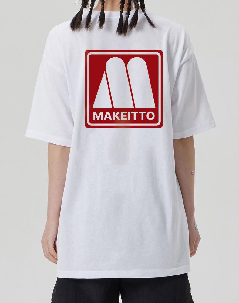 MAKEITTO [Square Logo] Crew Neck Tee_White