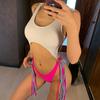 Fringe Women Swimwear Tummy Cut Out One Piece Swimsuit Female Tassel Bather High Cut Bathing Suit Swim Wear Lady