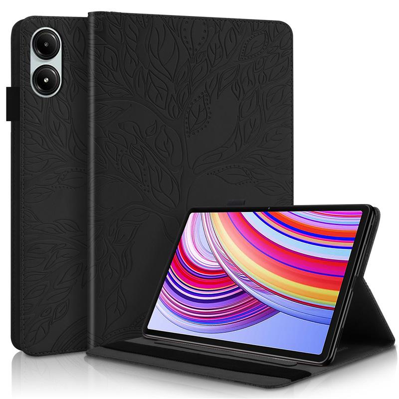 Tablet Case For Redmi Pad Pro 12.1 Tree of Life Embossed Card Slot Stand Shockproof Leather Case SE