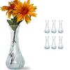 6PCS Transparent Mini Glass Vase Vintage Flower Holder Minimalist Clear Flower Vases  Wedding Decor
