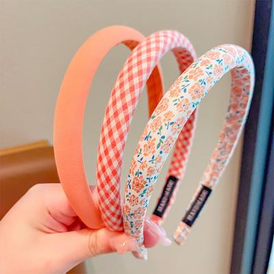 3Pcs/Set Fashion Women Girls Plaid Floral Colors Broadside Hairbands Sweet Children Vintage Cute Hair Hoop Kids Hair Accessories