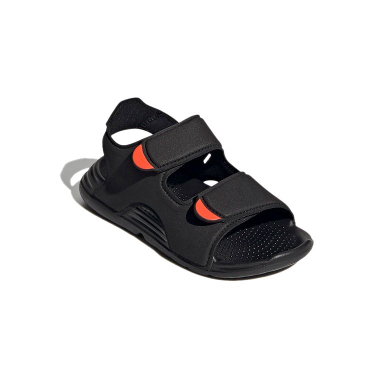 Adidas Swim Sandal Space Leather Kids Sandals Kids Sandals Black Orange FY8936