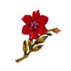 Rote Blumenbrosche, hochwertige blaue Blütenblattbrosche, Brustblume, Accessoires für Damenbekleidung