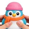 Cartoon Penguin Stress Relief Toy Knitted Hat Scarf Penguin Squeeze Toy Anti-anxiety Soft Stress Ball Animal Desk Toy