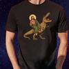 T-shirt męski Jezus i T-Rex śmieszny motyw bawełna rozmiar S do 5XL