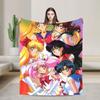 S-Sailor M-Moon Anime Blanket  Camping Flannel Bedding Throws For Living Room Warm Soft Design Quality Bedspread Gift