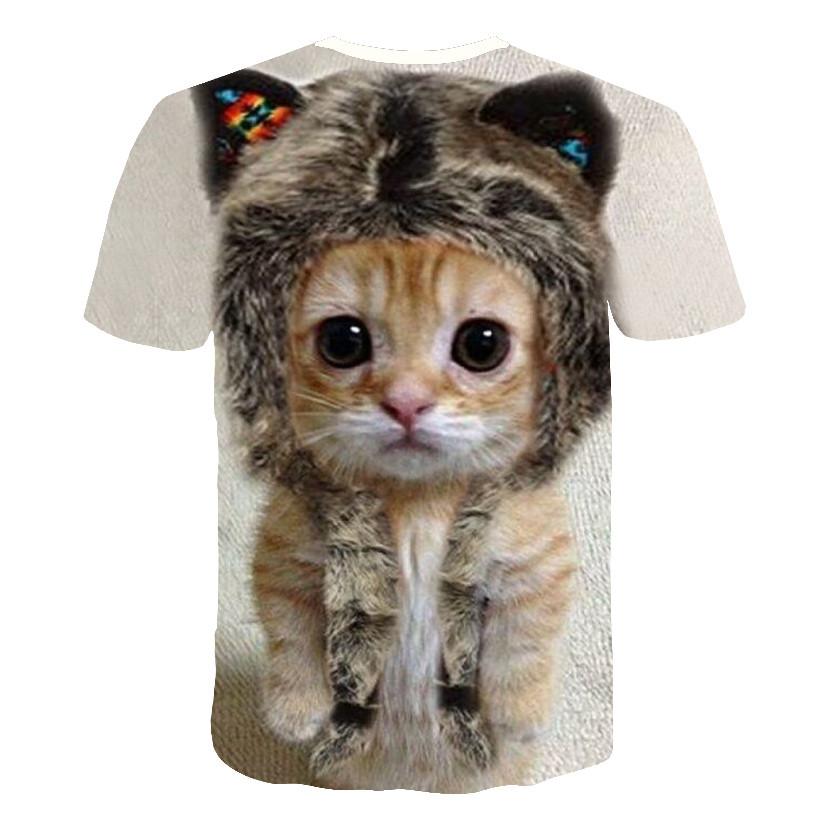 Womens  Fashion 3D Cat Print Casual T-Shirt Summer Short Sleeve  T Shirts