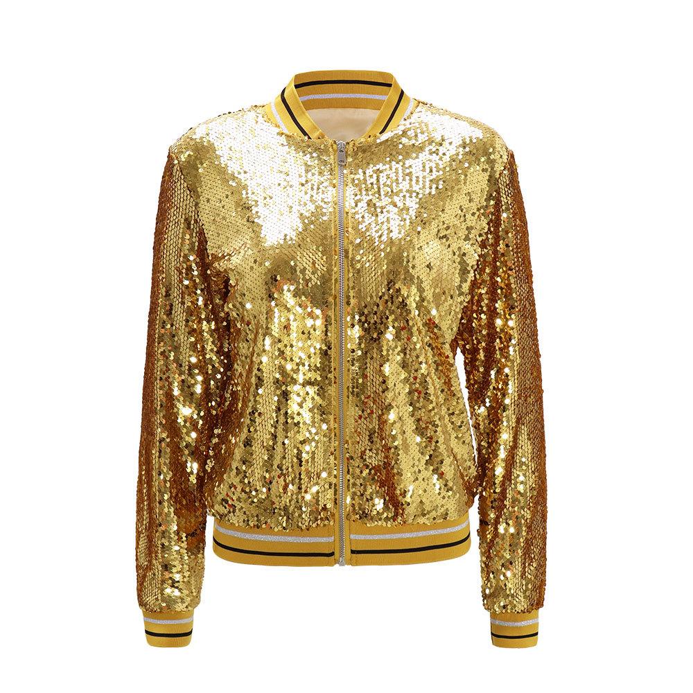 Women's Temperament Short Sequins Spring and Autumn Jacket Cardigan