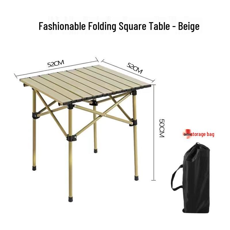 Durable Portable Metal Folding Camping Table for Outdoor, Night Market, Car-Mounted, and Barbecue Use