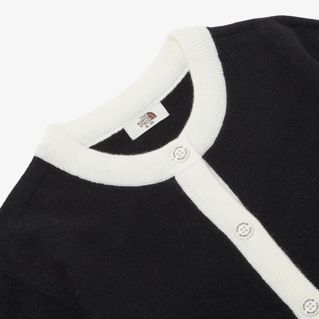 The North Face Solid Color Crew Neck Cardigan Long Sleeve Knit Sweater Women Sweater Black NJ5SP80L