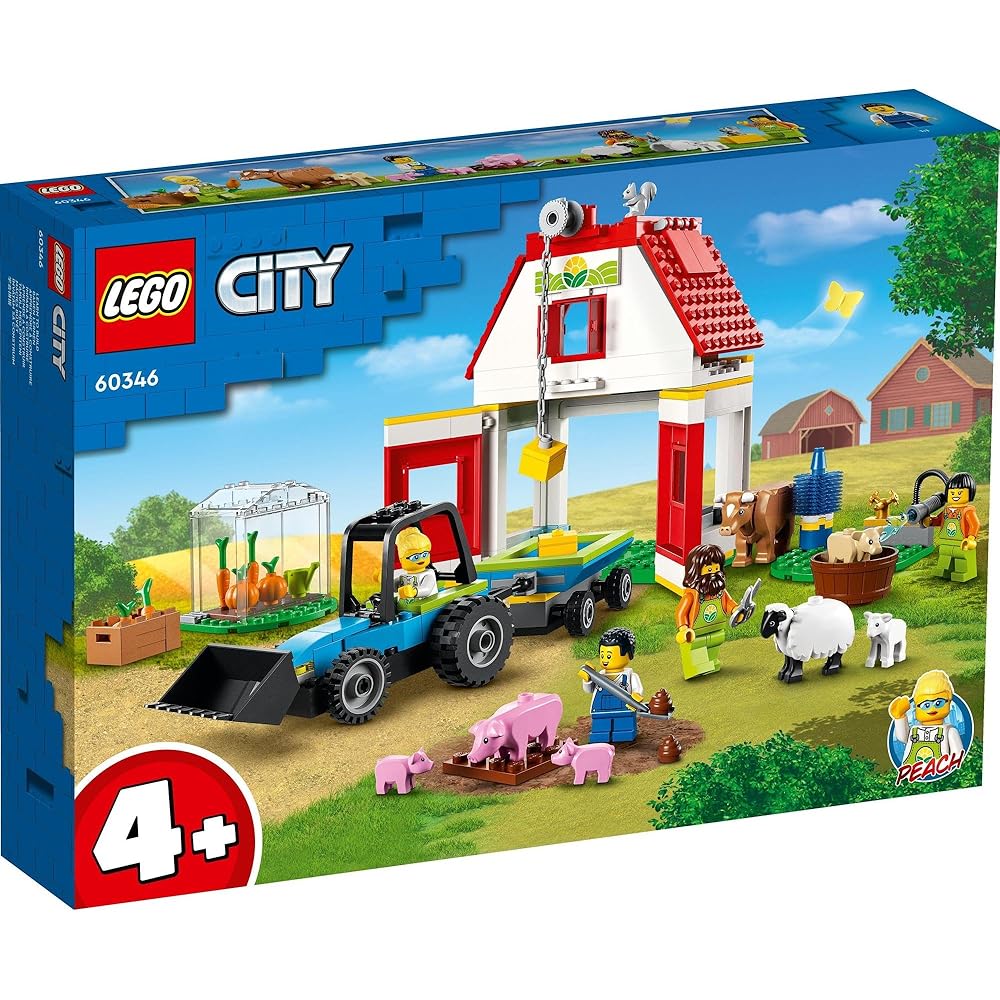 LEGO City Fun Farm Animals Set 60346 Building Blocks Toy for Boys and Girls Ages 4 and Up