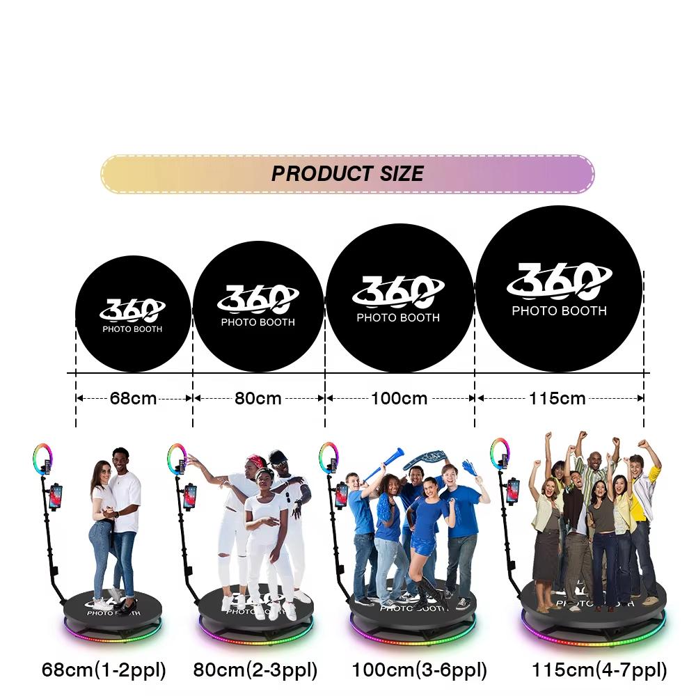360 Rotating Platform 360 Photo Booth 100cm Photobooth Photo Booth Machine Business and Wedding Event Photo Booth with Printing