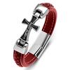 2026 Classic Religious Totem Cross Men's High-end Leather Bracelet