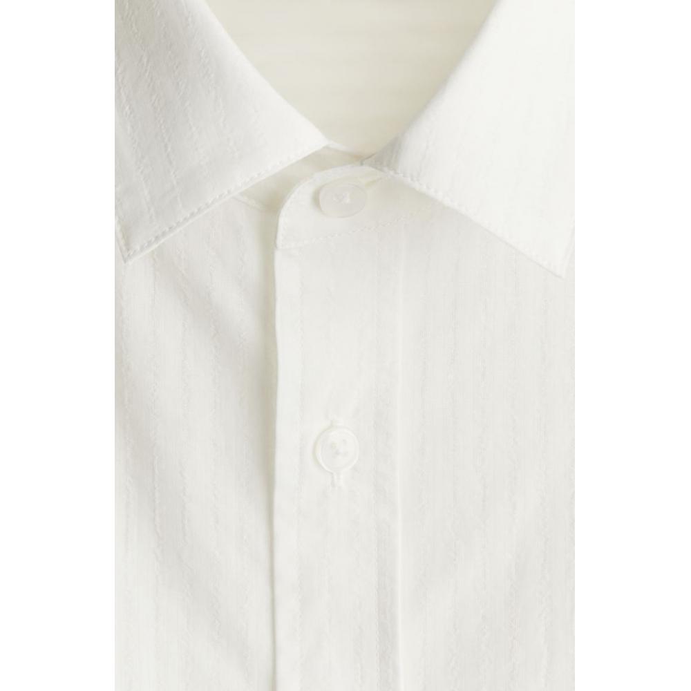 H M Lyocell Blend sHirt Regular Fit wHite