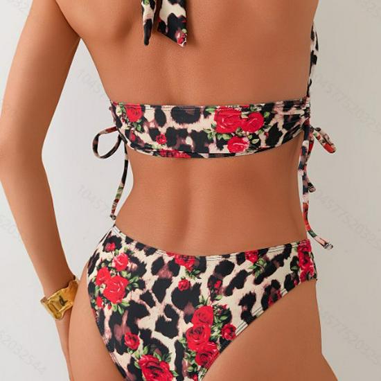 European & American Cross-border High Waist Print Bikini - Sexy Beach Vacation Style for Women.
