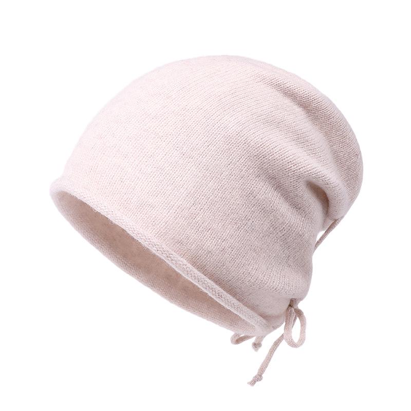 

Унисекс Шапка-бини из чистой шерсти однотонная вязаная для осени и зимы One Size