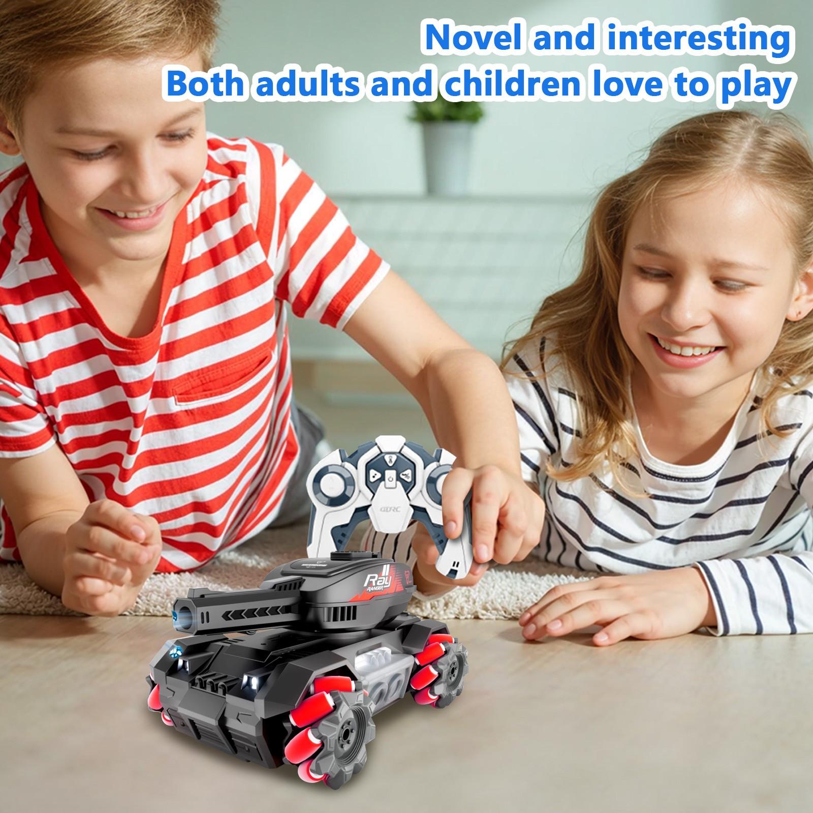 

Машинка с полным приводом, реагирующая на жесты, игрушечный танк с дистанционным управлением, стреляющий водяными бомбами, детская игрушечная машинка One Size красный