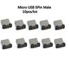 Micro USB 5Pin Male Connector Kit 10Pcs 7.8mm Clip Board Type Portable DIY Cable Repair Parts for Electronic Enthusiasts