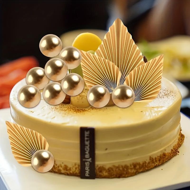 28PCS Golden Palm Leaves Cake Decorations  Palm Leaf Insert Cake Decoration for Wedding Birthday Party Supplies
