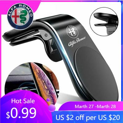 For Alfa Romeo Magnetic Car Phone Holder Air Vent Mount Cellphone GPS Support For Alfa Romeo Giulietta 159 Mito Giulia Stelvio 1