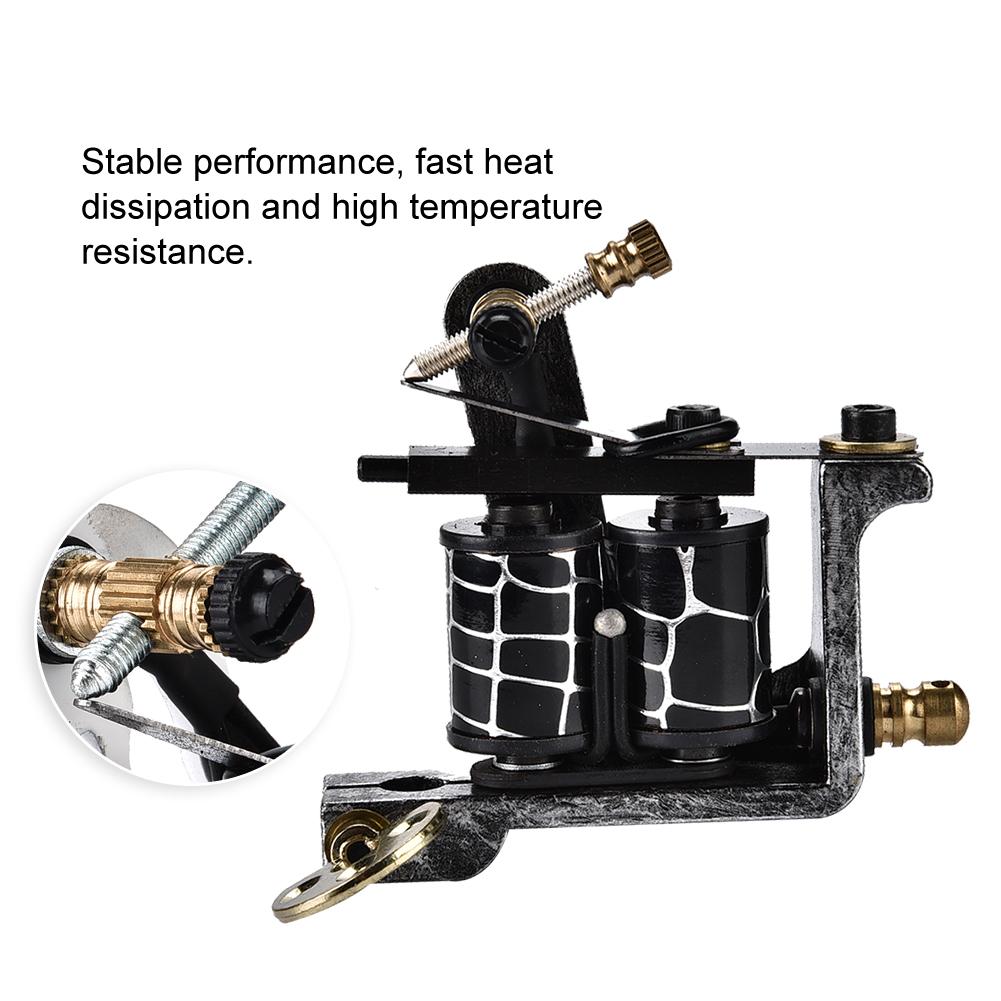 10 Wraps Professional Alloy Tattoo Machine Copper Coils Shader Tattoo Machine Gun