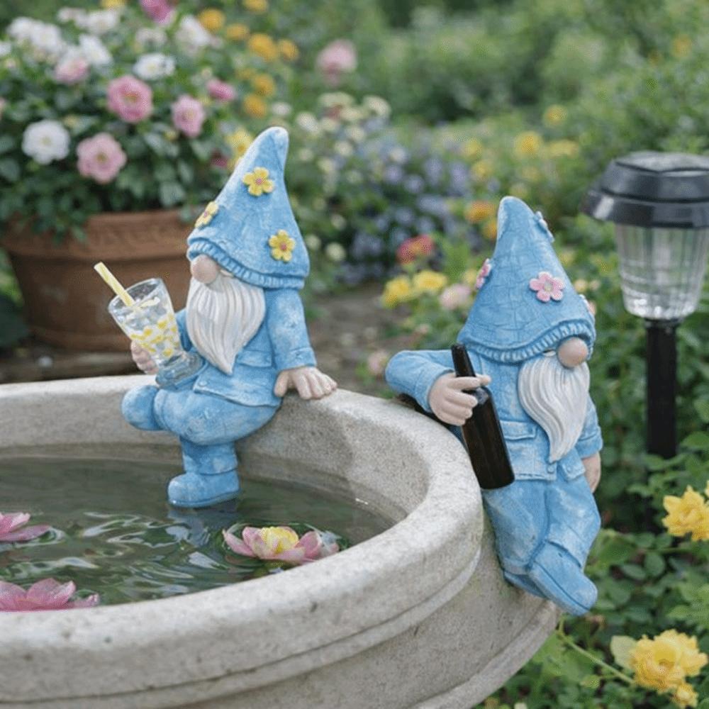 3-delat Set Påsk Trädgårdstomte Liten dvärg Älva Hartsfigur Trädgårdsstaty Heminredning