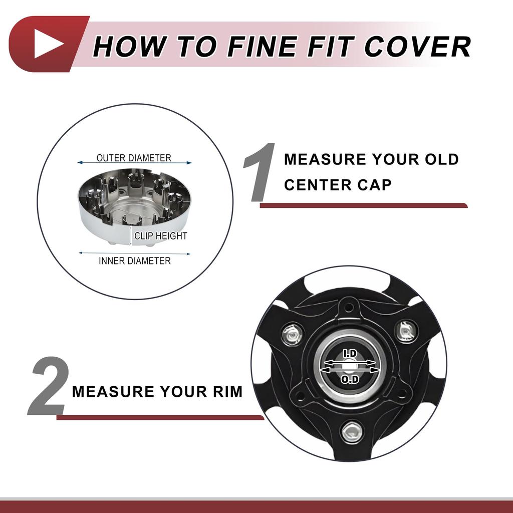 HEROFFIX Wheel Center Cap for Dodge Ram 3500 (2011-2018) - 1 Piece, Chrome/Silver Tone Plastic, Part Number 68081010AA