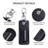 Business Pen Storage Stationery Pu Leather Badge Clip Pen Holder Keychain Sleeve Pouch Pencil Organizer Pen Protector Keyring