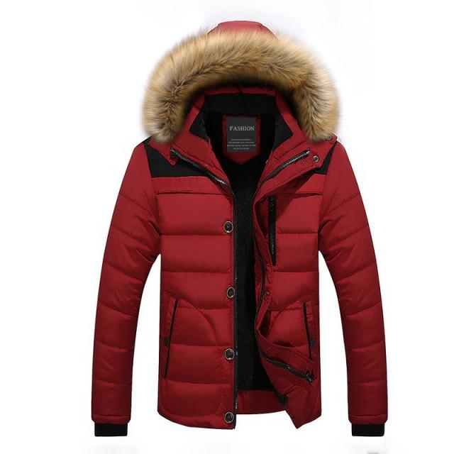 Warm Winter Men Parka Casual Hooded Men 'S Jacket Fur Lined Solid Snow Parkas Outerwear Thick Thermal Coats Large Size