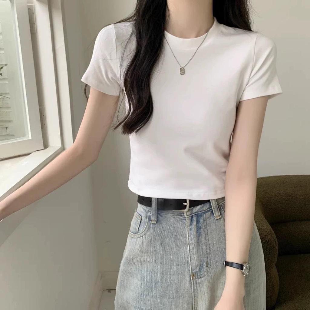 Women's 2026 Spring/Summer Loose Fit Pure Cotton Short Sleeve Round Neck T-shirt