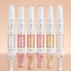 Lot de 6 bâtonnets highlighter double embout, Kit highlighter liquide et bâtonnet 2-en-1, Maquillage scintillant longue tenue pour le visage et le corps