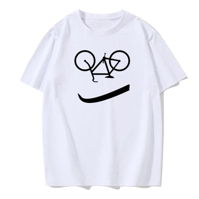 Bicycle Reverse Letter Funny Printing Men Women T Shirts Fashion Comfortable Top Regular Sleeve Short Sleeve Large Size Tshirts