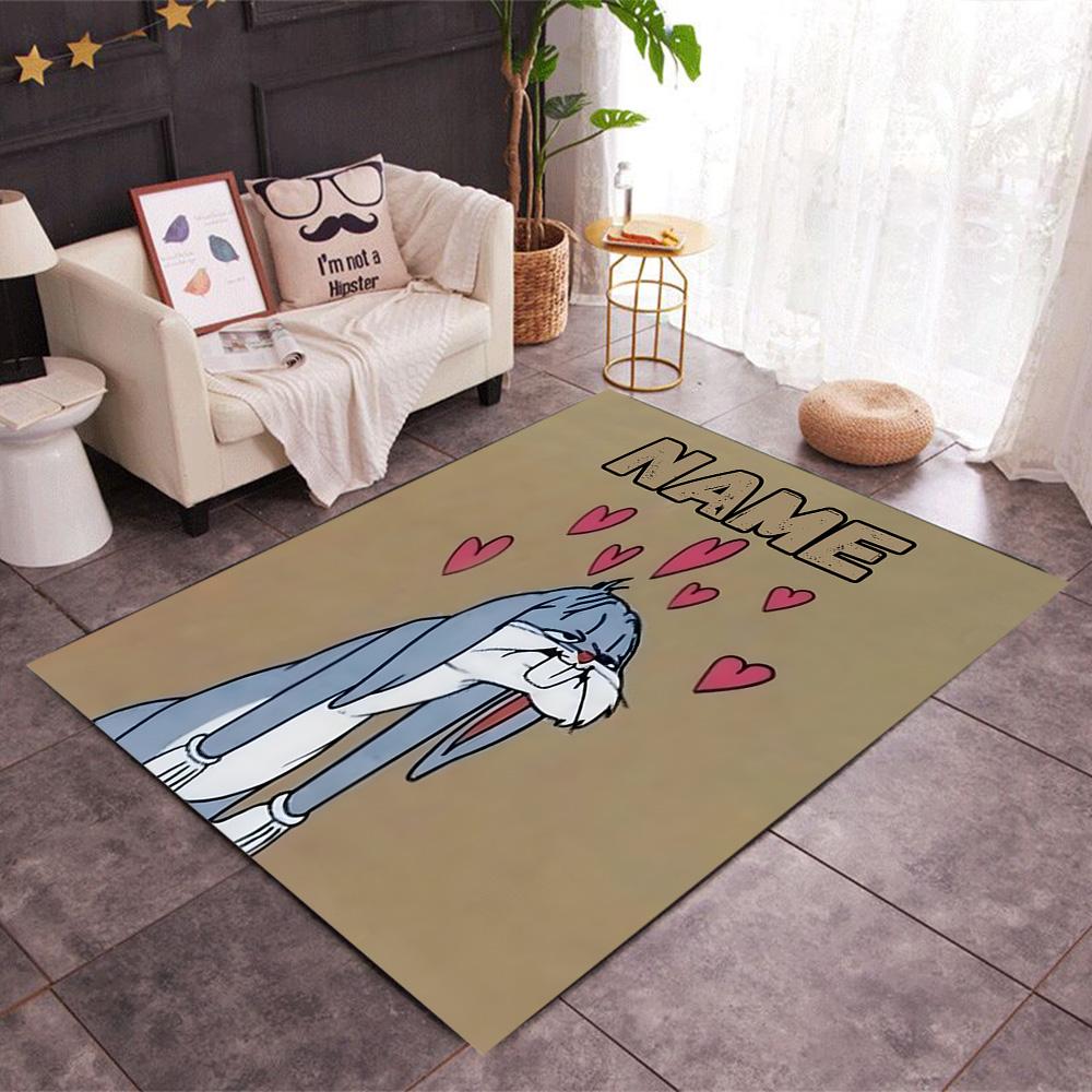 Looney Space Jam Run Event Customizable Name Floor Mat Suitable for Decorate room Balcony Entryway Dining Room Anti-slip Rug Anime Office Decor