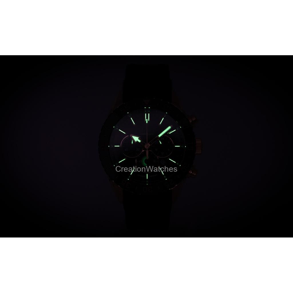 Festina Ceramic Chronograph Rubber Strap Black Dial Quartz F20516-2 100M Men's Watch