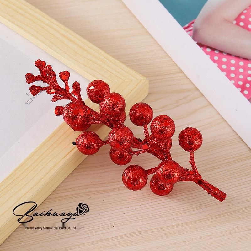 15-Piece Gold Powder Ball Christmas Tree & Wreath Ornaments