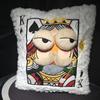 Soft Big Eyes Pillow Quirky Patchwork Pillow Funny Plush Embroidered Pillow  Sofa Decor