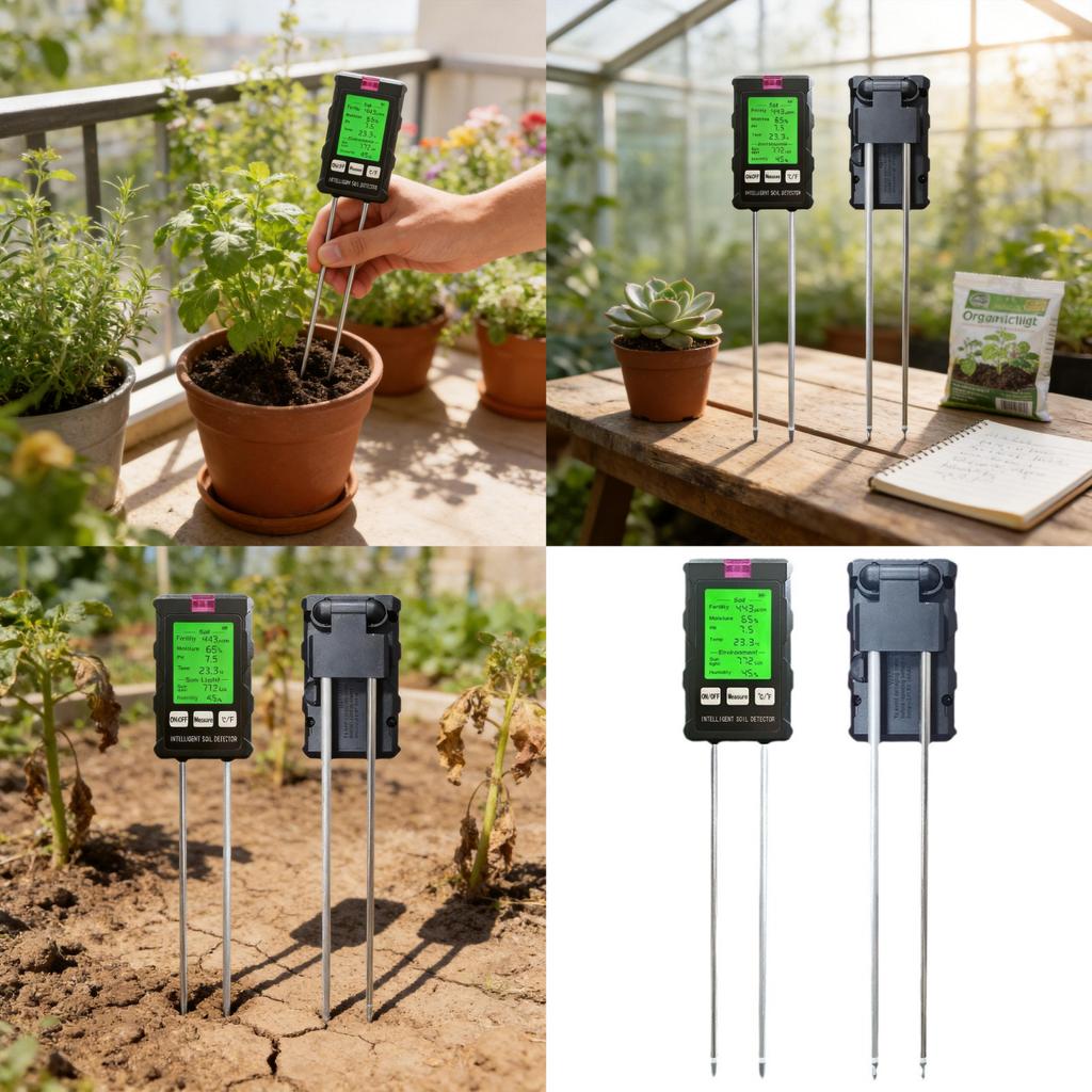 Soil Moisture Tester With Ph And Temperature For Gardening And Farming