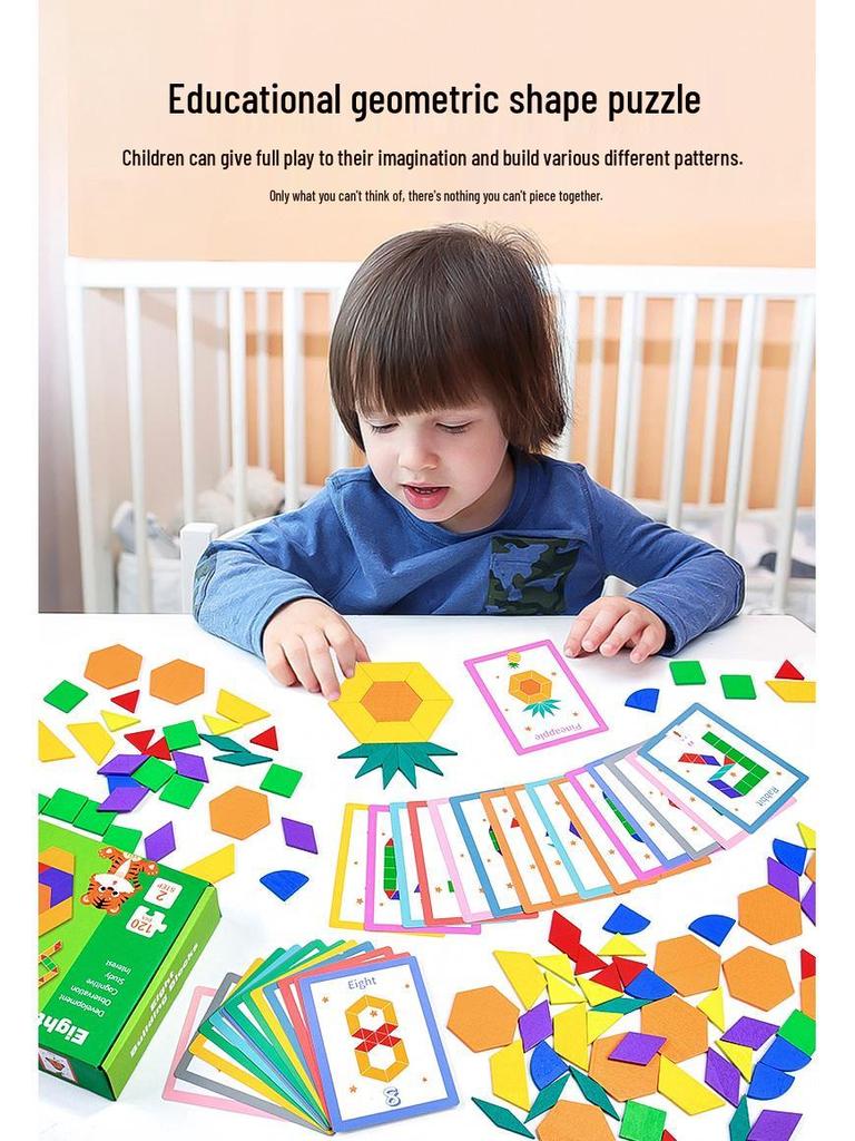 Cross-Border Geometric Tangram Puzzle: Children's Educational Toy for Early Learning and Cognitive Development.