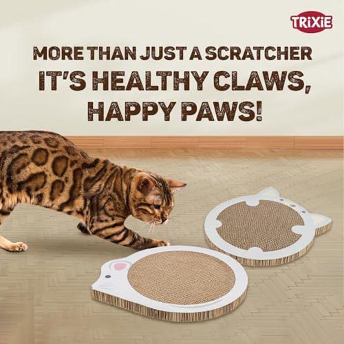 Tapis à gratter - TRIXIE - Junior - Avec herbe à chat - Gris clair - 31 x 32,5 cm