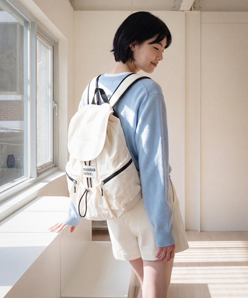 Masmarulez String Flap Backpack_Ivory