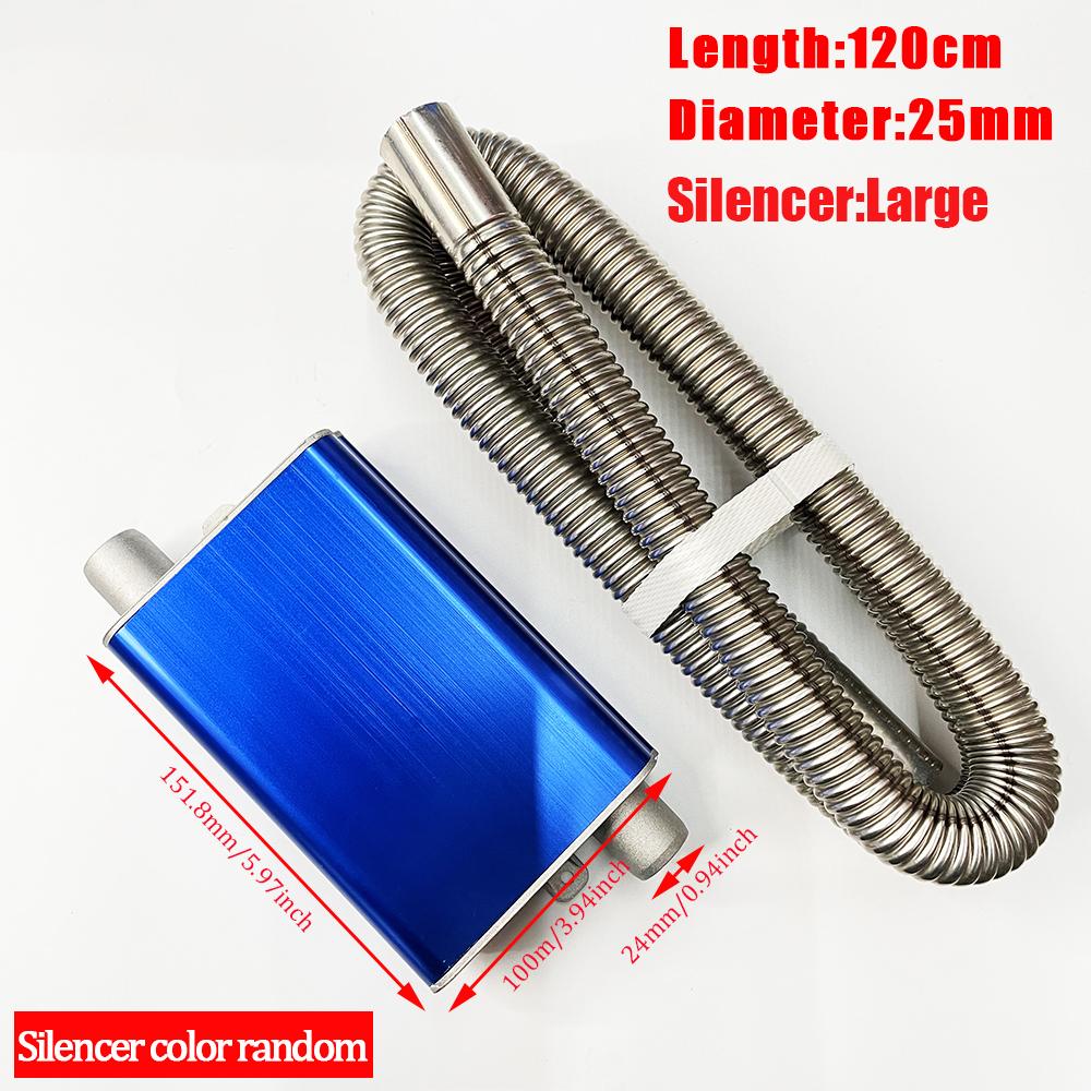 120cm Riscaldatore Parcheggio Diesel Aria Condizionata Auto Tubo di Scarico Acciaio Inossidabile Tubo 24mm Marmitta Silenziatore con Clip per Webasto Eberspacher