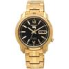 Seiko Five Automatic Men's Watch SNKK86K1 Gold Black Dial Stainless Steel 21 Jewels