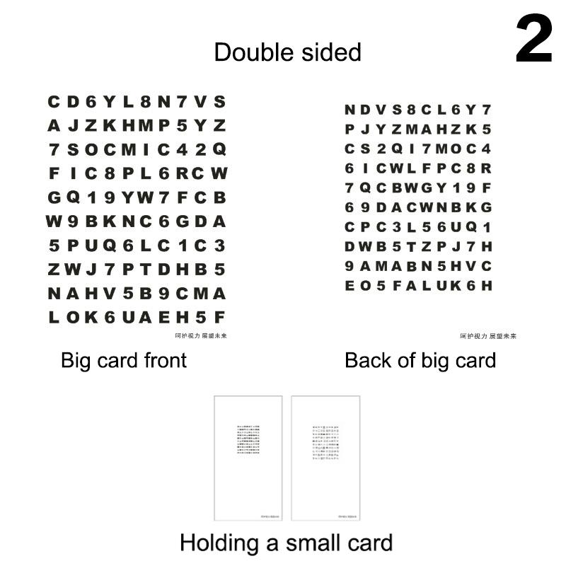 Visual Acuity Chart Refractive Ability Font Training Distance And Near Card Operation Test Size And Shape Eye Alphabet Table