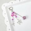 Handmade Beaded Keychain Pearl Heart Beaded Star Pendant Keychain DIY Charm Keychain  For Backpack