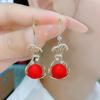 Fashion Geometric Bow Flower Pearl Earrings Women'S Premium Versatile Small Fragrant Wind Earrings