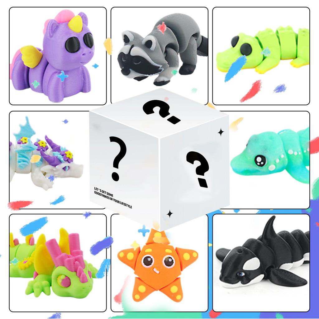 Mini Animal Set, 3D Printed Articulated Flexible Fidget Toy For Small Animals, Cute Animal Toys For Home, Office, And Decoration